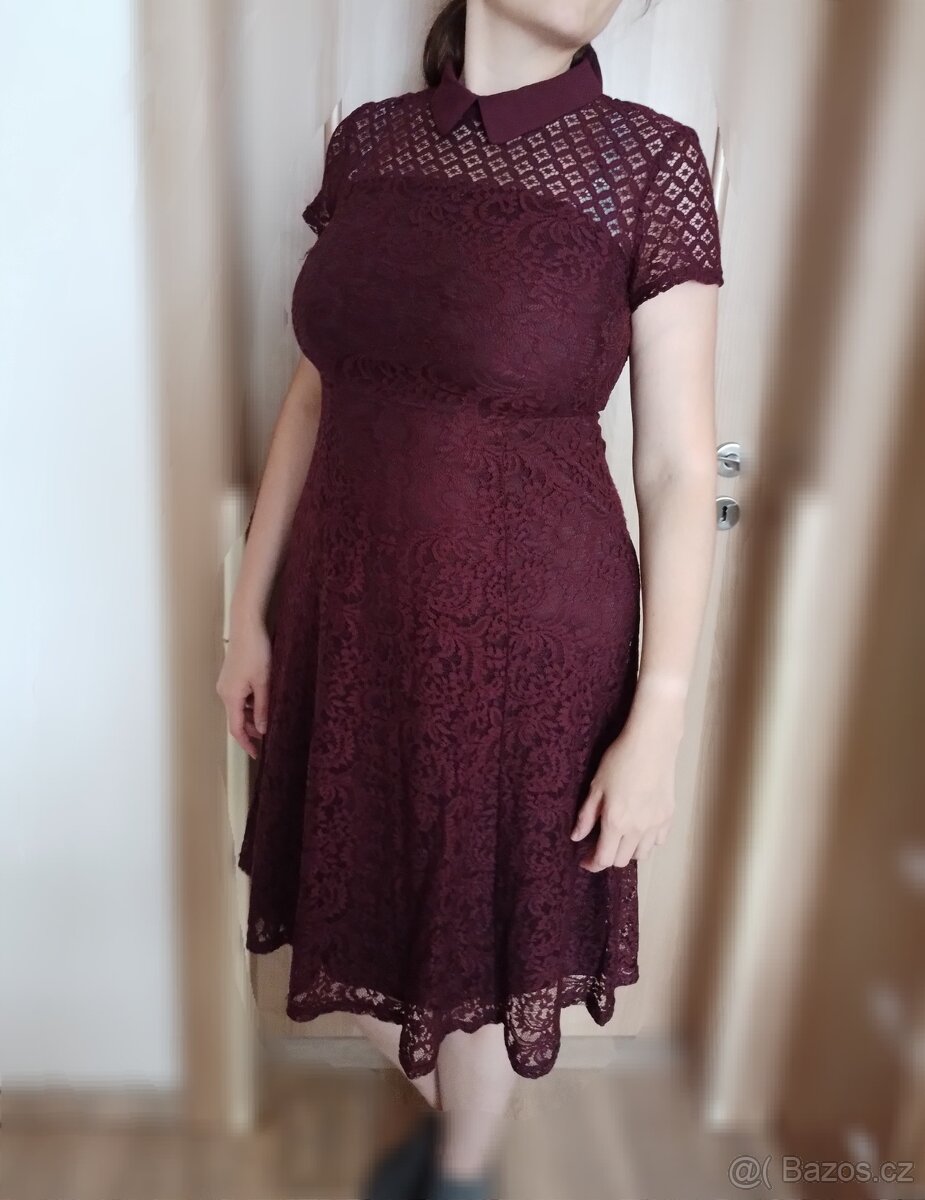 Krásné krajkové šaty s límečkem Dorothy Perkins vel. 40