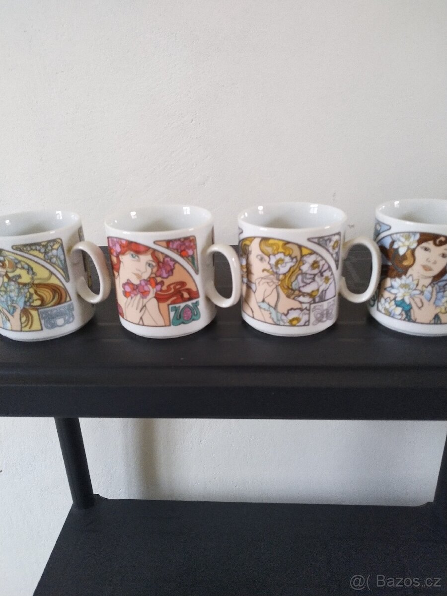 Porcelánové hrníčky Alfons Mucha