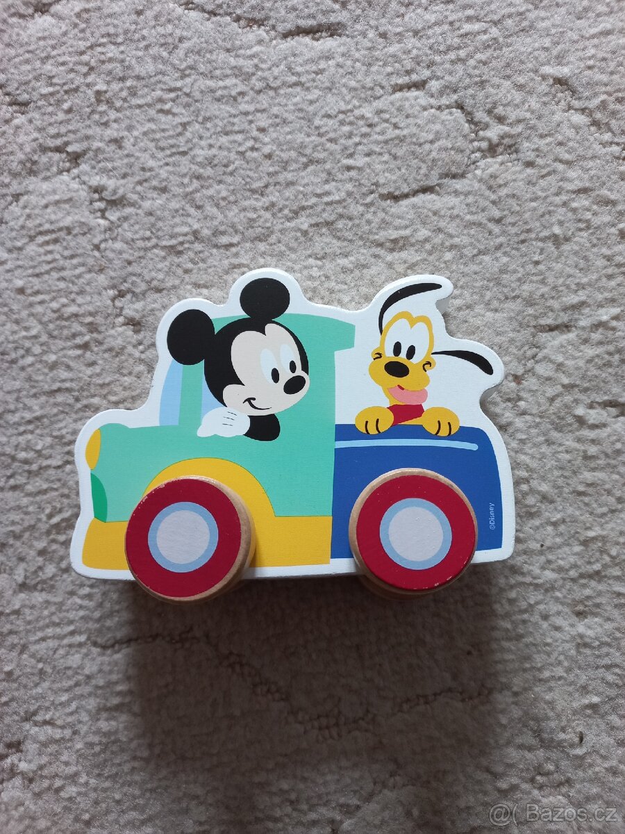 Mickey mouse dřevěné auticko