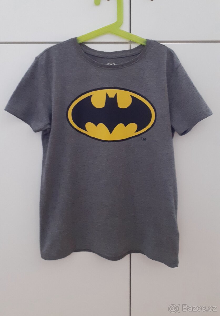 Šedé tričko s potiskem Batman
