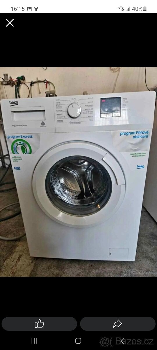 Pracka beko slim zachovala----odvoz možný