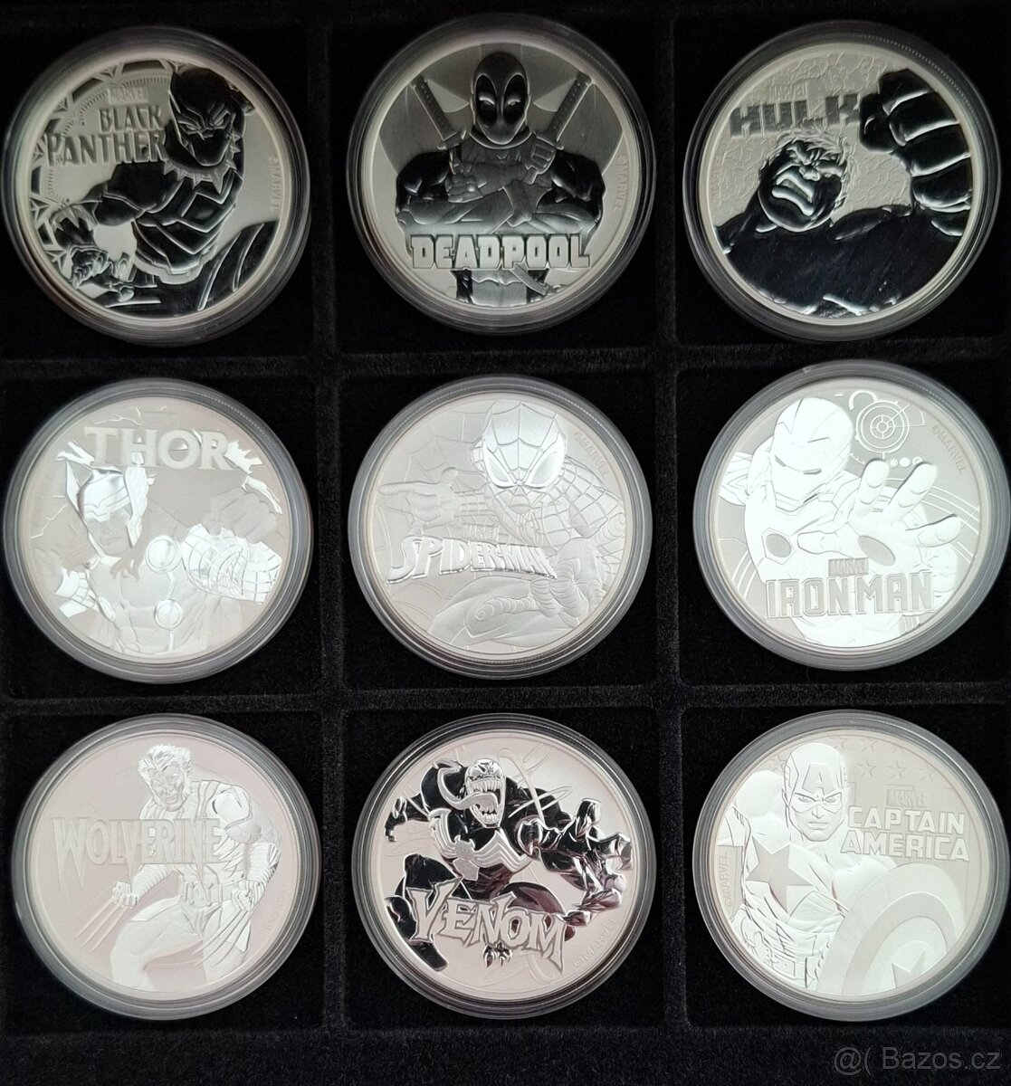 Marvel 9 x 1 oz stříbrná mince - komplet série