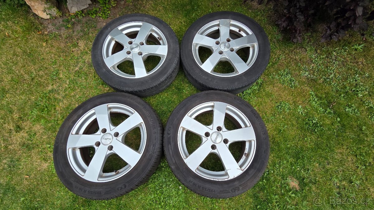 Prodám 4 x Al kola DEZENT pneu Barum a Michelin 61/2 Jx16H2