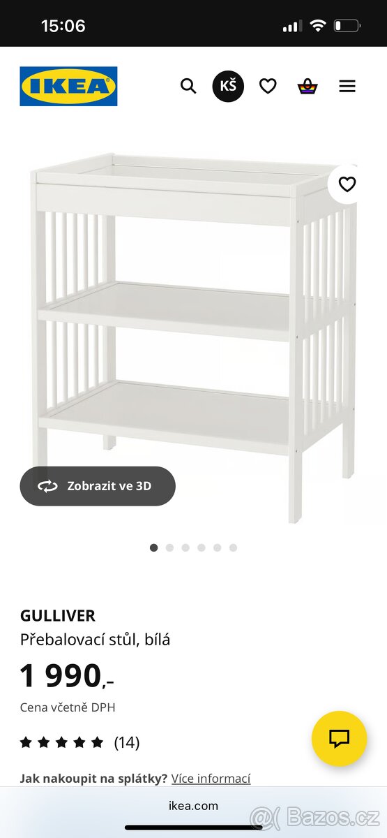 Přebalovací pult IKEA
