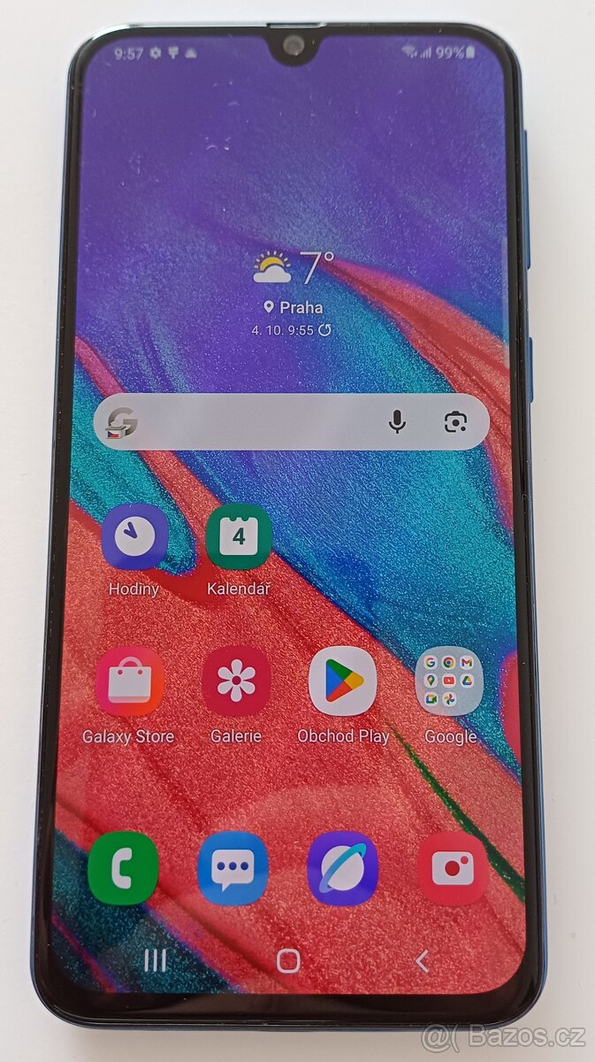 Prodám Samsung Galaxy A40, 4GB/64GB, stav A-, modrý