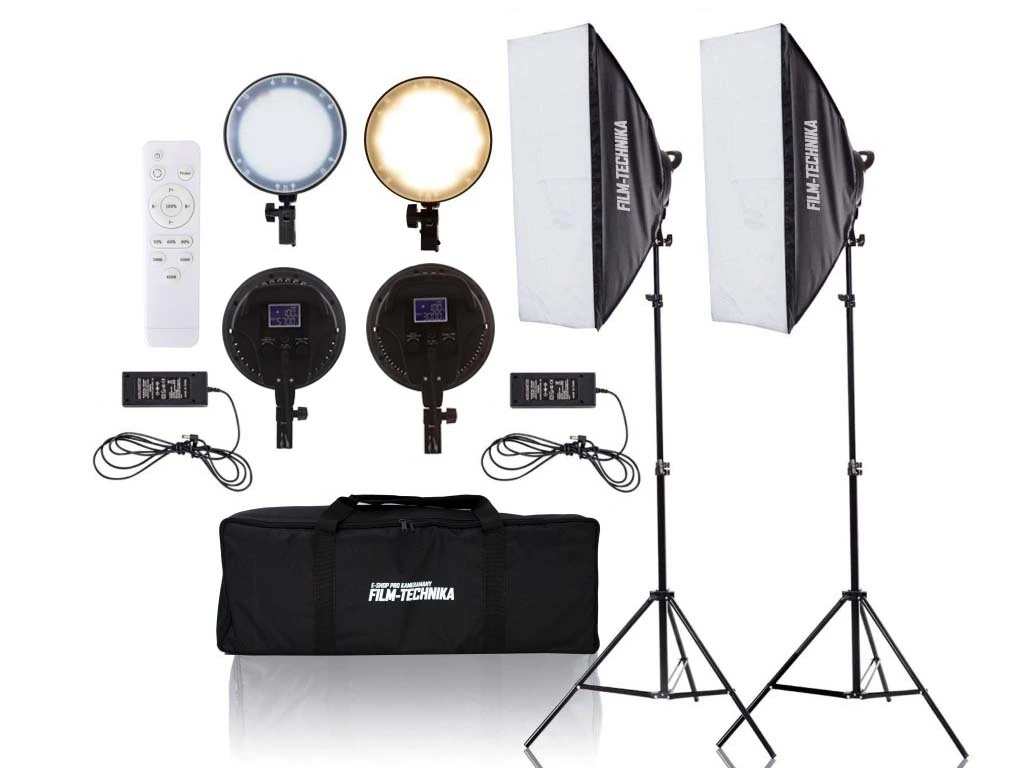 Studiový set - 2x softbox video světlo + 2x stativ (regulace