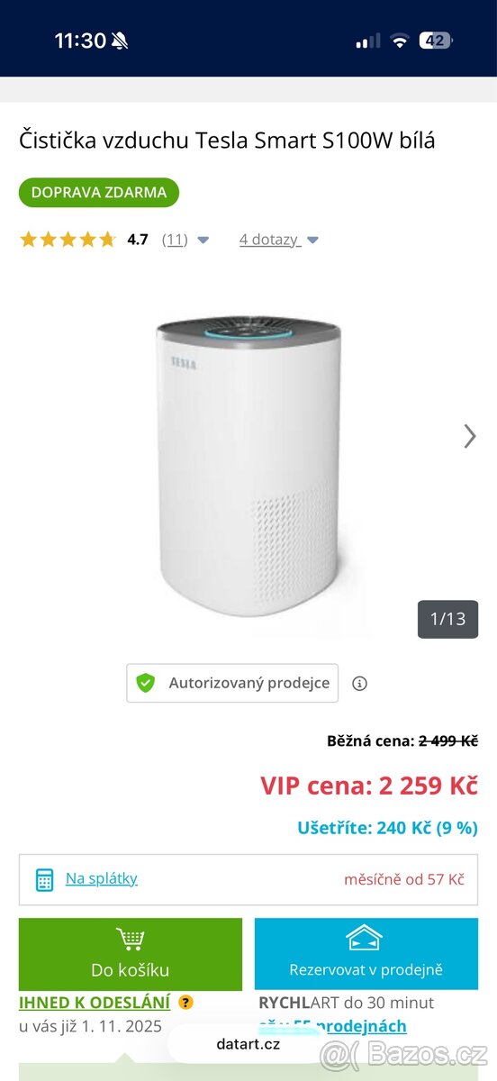 Čističky vzduchu Tesla 2ks