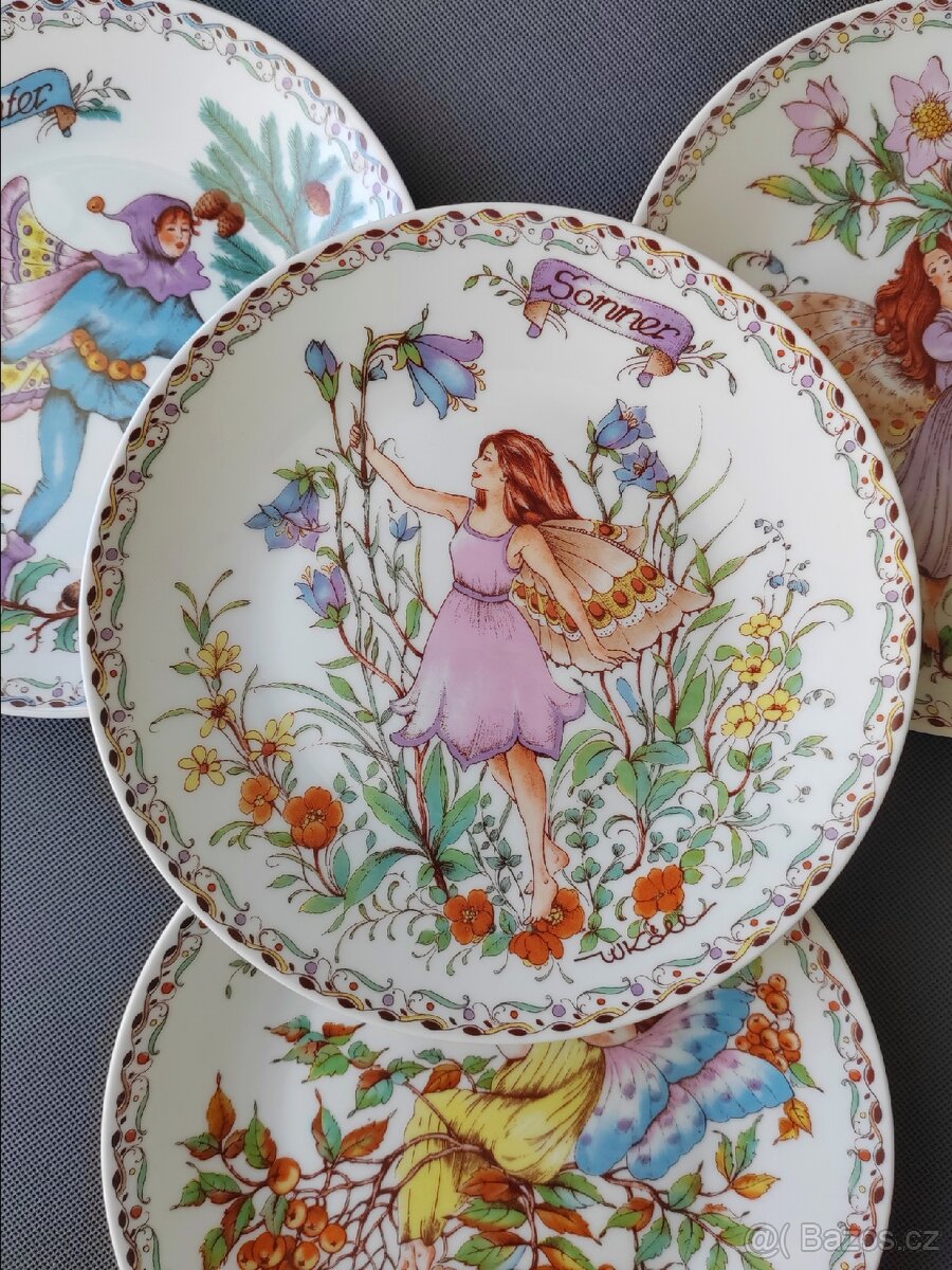 Exkluzivní sada 4 porcelánových talířů s vílími (Luisenburg)