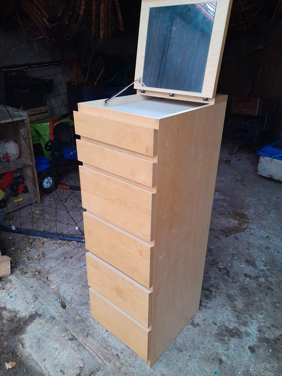 Ikea komoda Malm bříza se zrcadlem