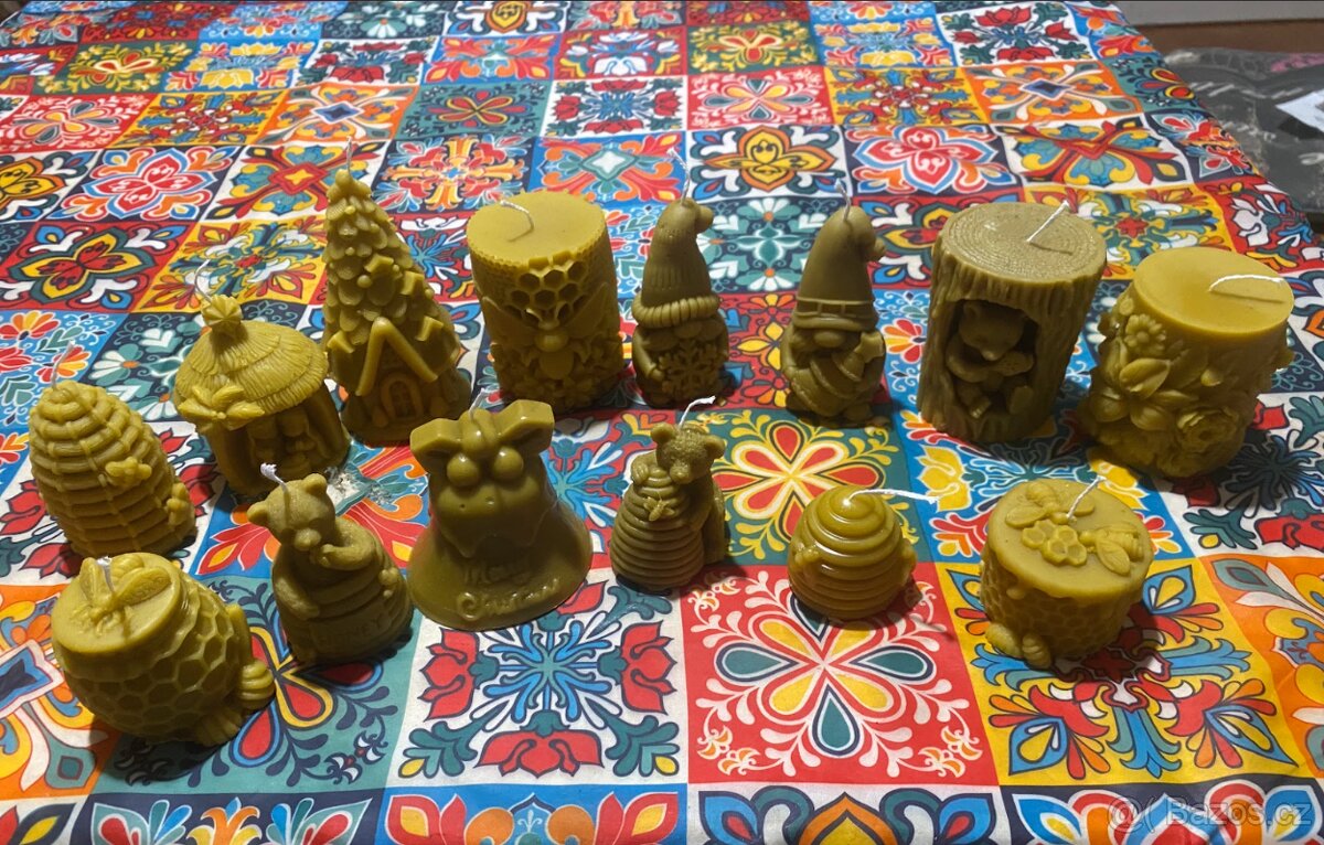 Ručně dělané svíčky z pravého včelího vosku