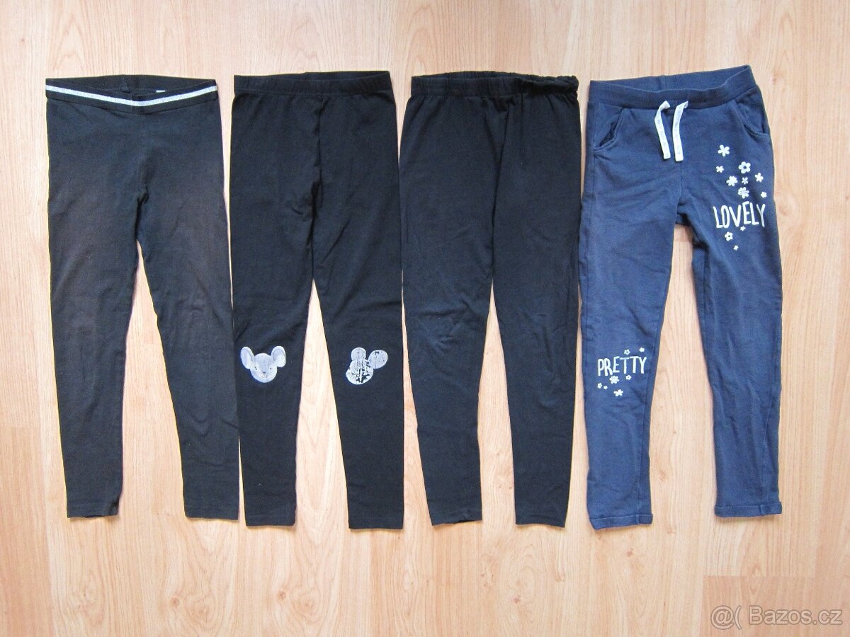 Set - čtvery dívčí legíny vel. 128-134