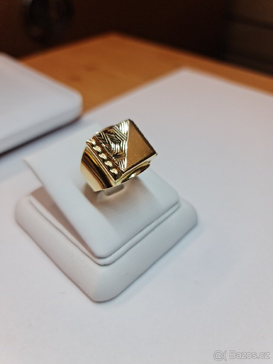 Zlatý prsten 14K Český punc