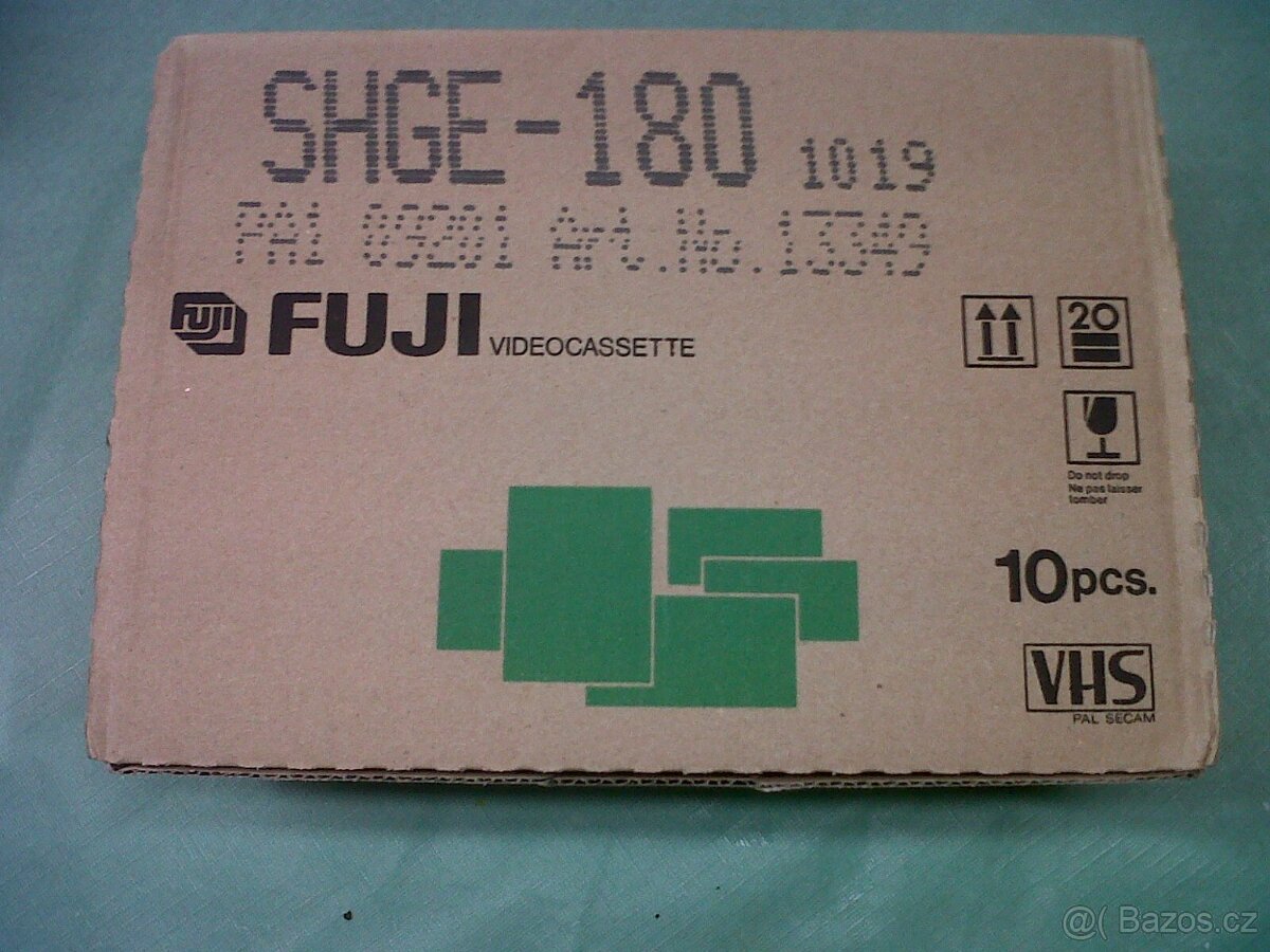 10x nová VHS videokazeta FUJI SHG E-180 HiFi v kartonu