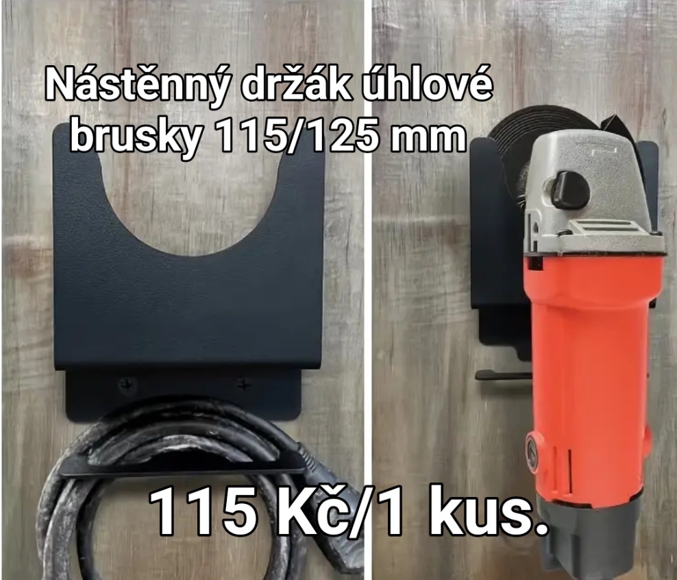Nástěnný držák na úhlovou brusku.