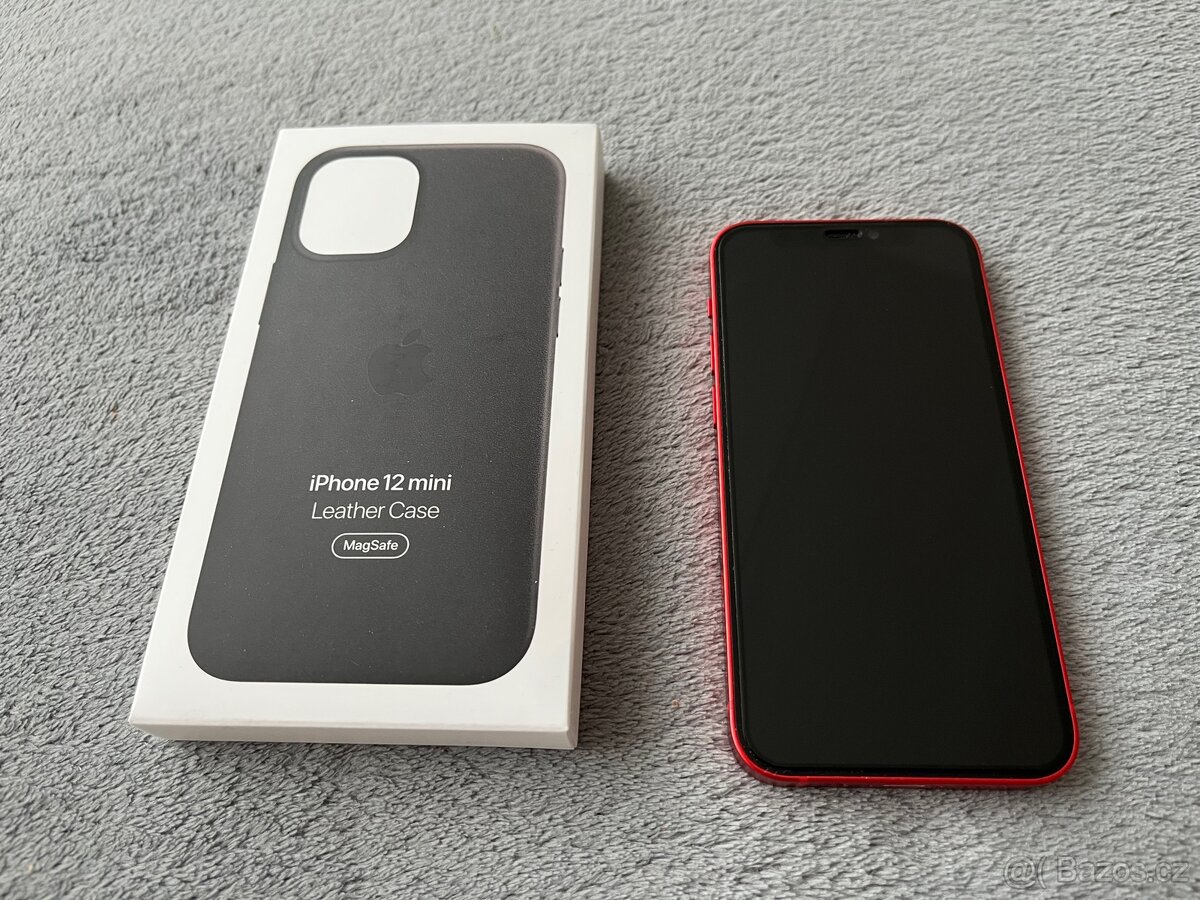 iPhone 12 mini 128GB 95% baterie, orig. kožené pouzdro