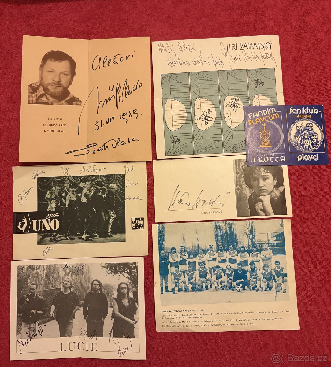 Autogramy - karty a dopisy R. 1989
