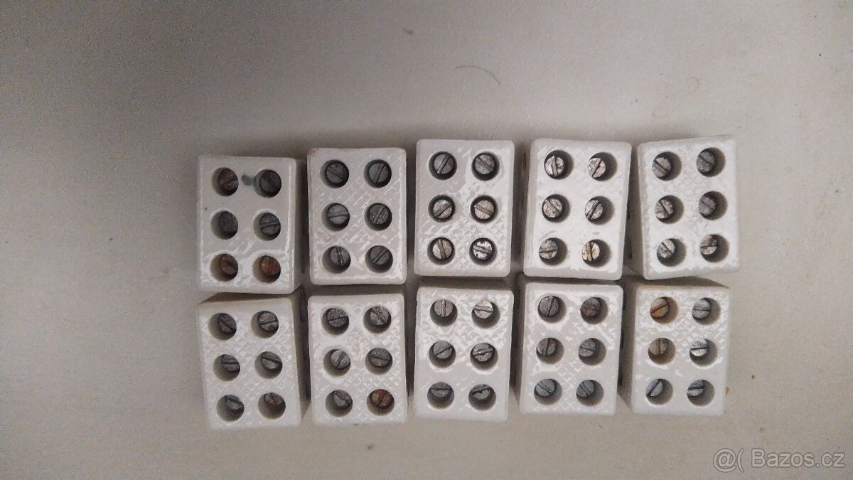 Lustrsorky, svorkovnice, keramické porcelánové