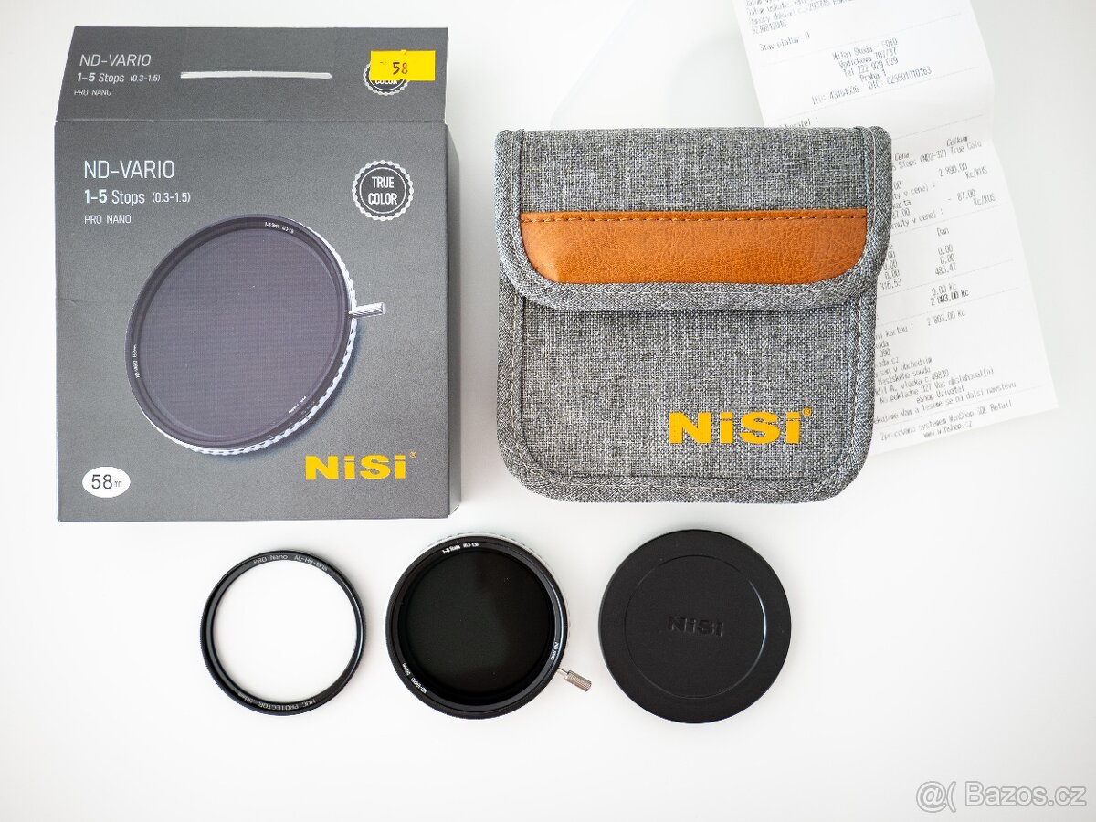 📷 NiSi ND Vario PRO Nano 1–5 stop + NiSi PRO Protect 58mm