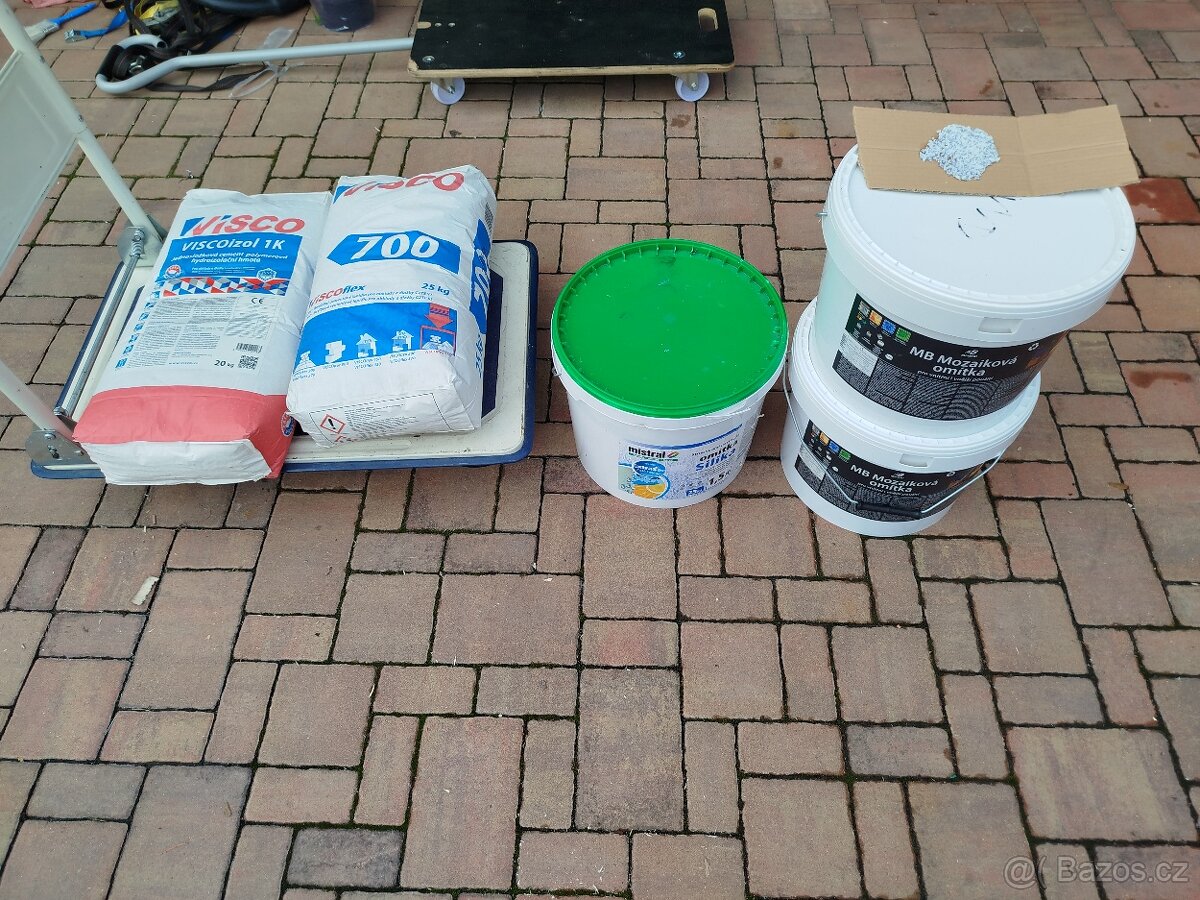 Hydroizolace,lepidlo,fasadni omitka,mozajikova omitka