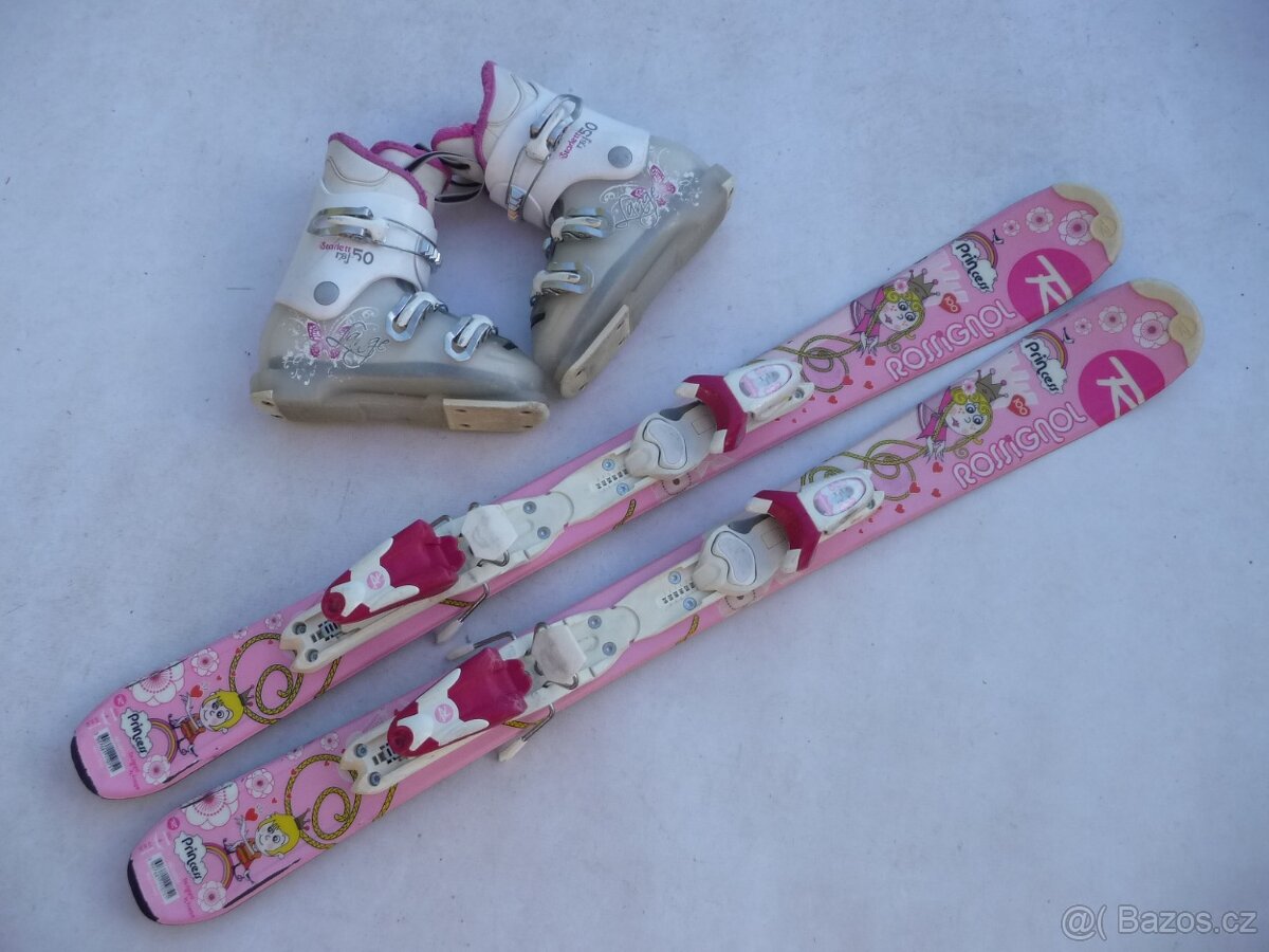 341. Detske lyže ROSSIGNOL - 100cm + boty LANGE 32 eu SET