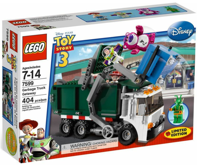 Nové LEGO 7599 Příběh hraček 3 - Únik v popelářském voze