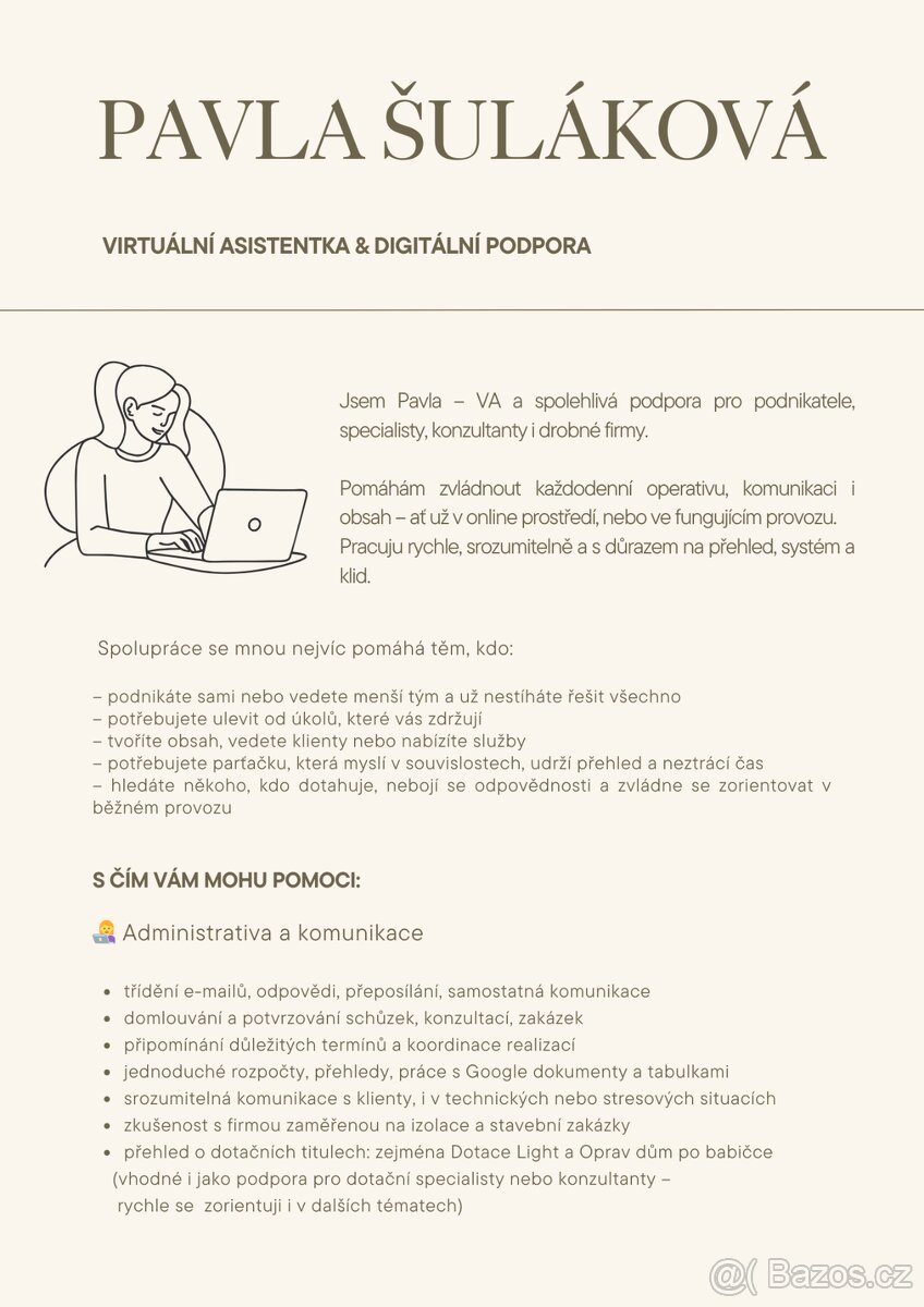 Virtuální asistentka – Celá ČR / online
