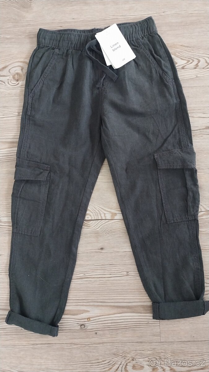 Nově lněné kalhoty H&M, vel. 122