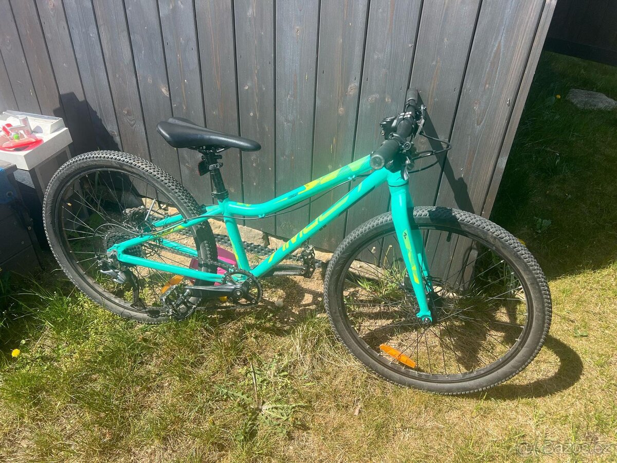AMULET - dětské kolo 24" Youngster SH alu brushed zelená