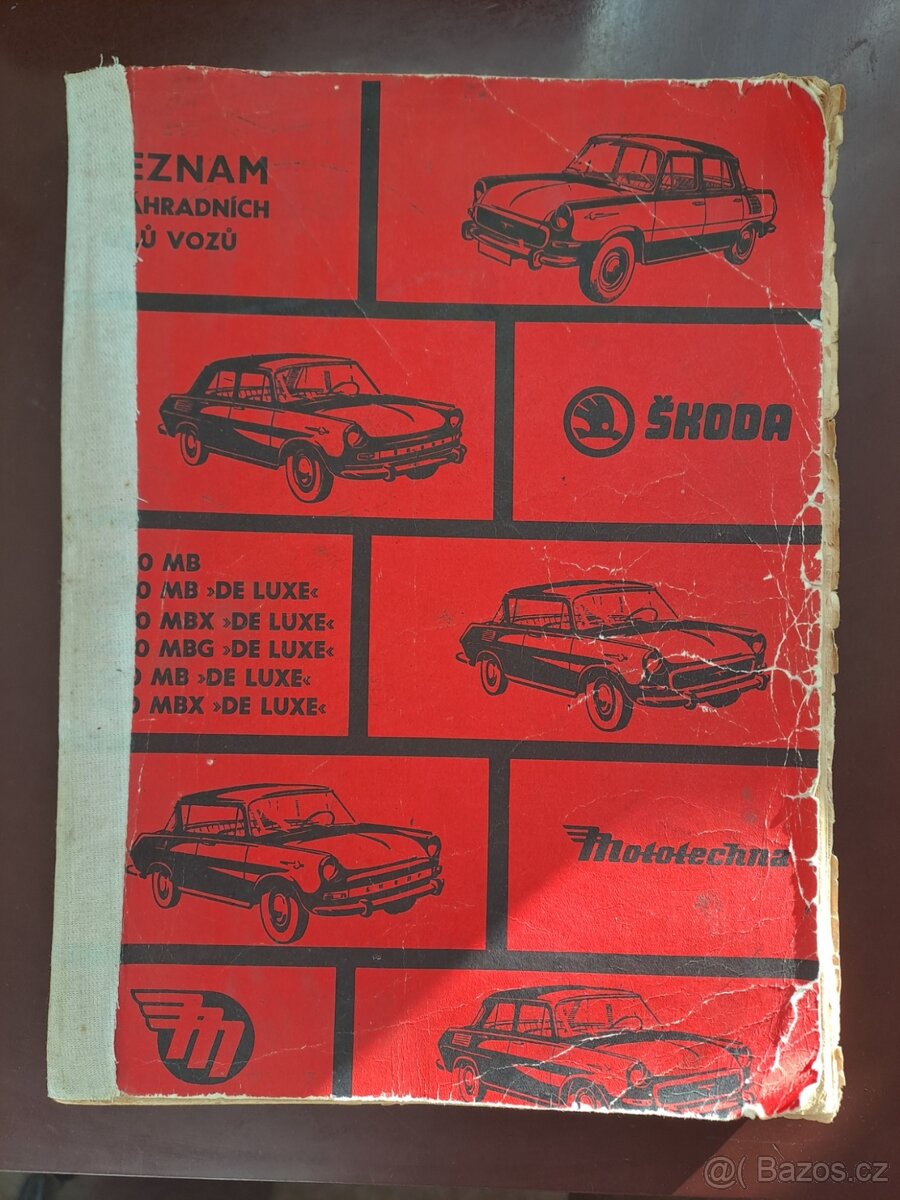 Seznam náhradních dílů vozů Škoda 1000 MB, 1000 MB de Luxe,