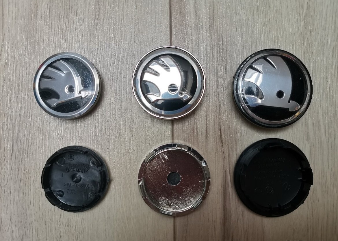 Středové krytky Škoda – 56 / 60 / 65 mm