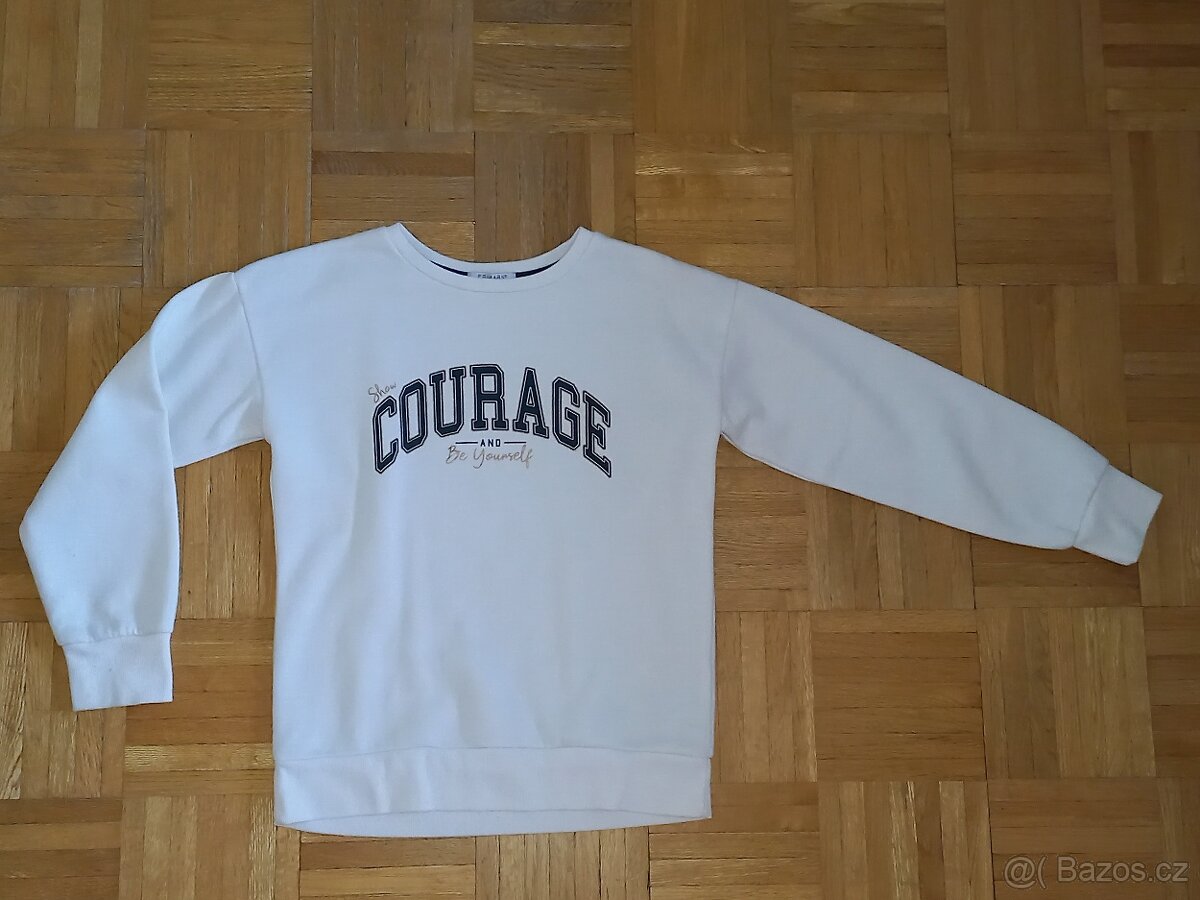 Bílá/smetanová mikina Courage Primark vel. 140