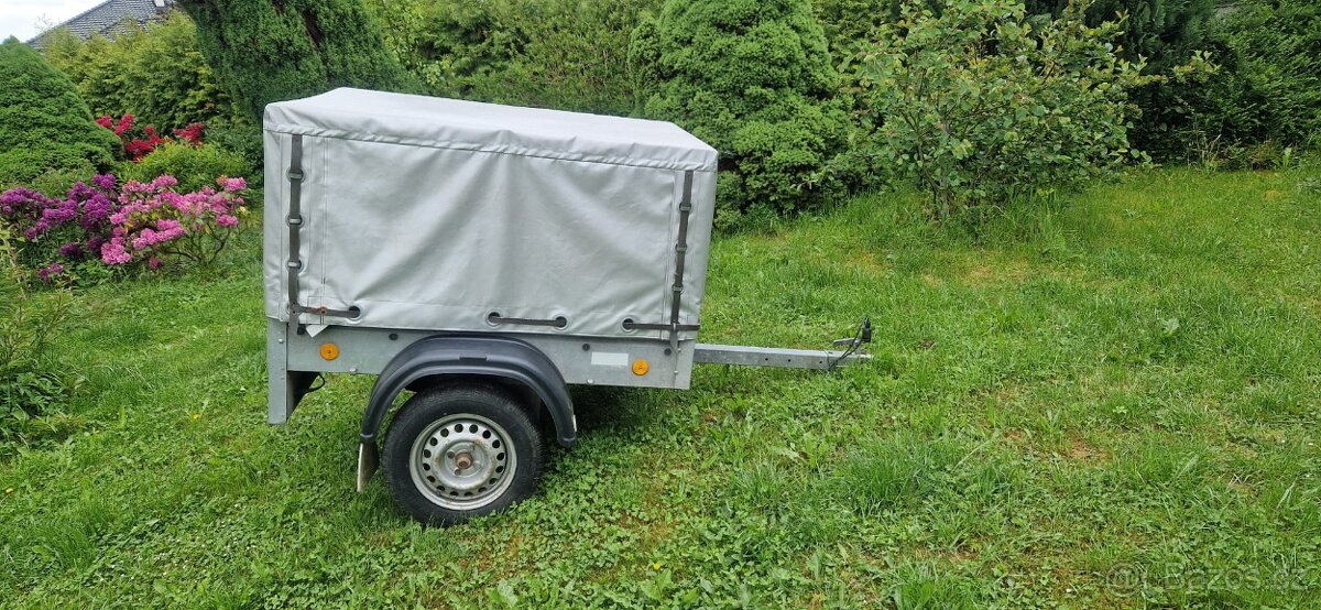 Přívěsný vozík, kára s plachtou - nová STK