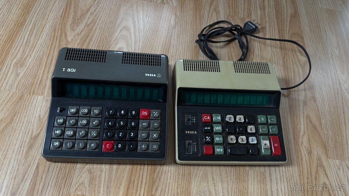 Tesla retro kalkulátor OKU 104 a T 801