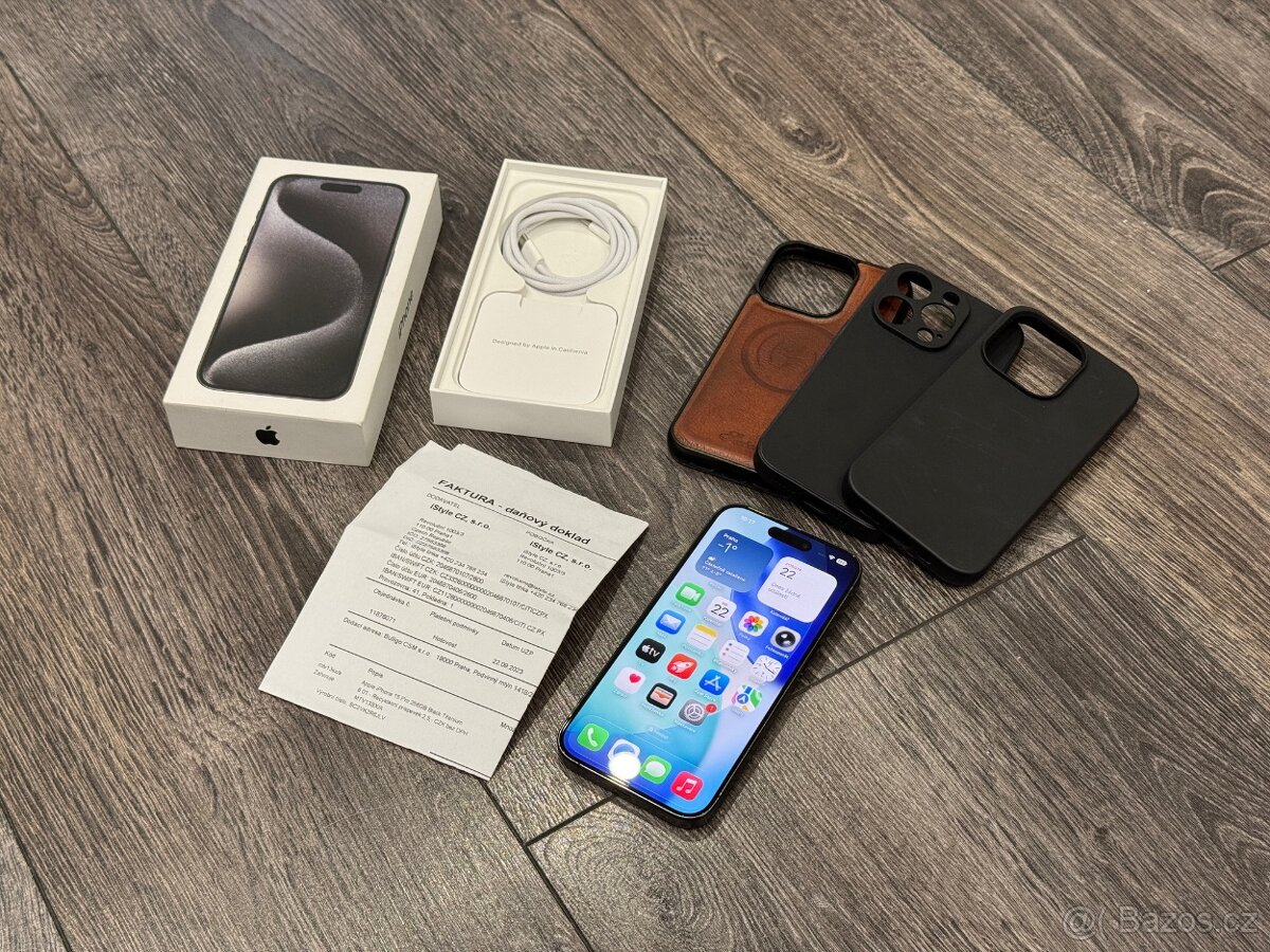 Apple iPhone 15 PRO 256GB černý - TOP STAV