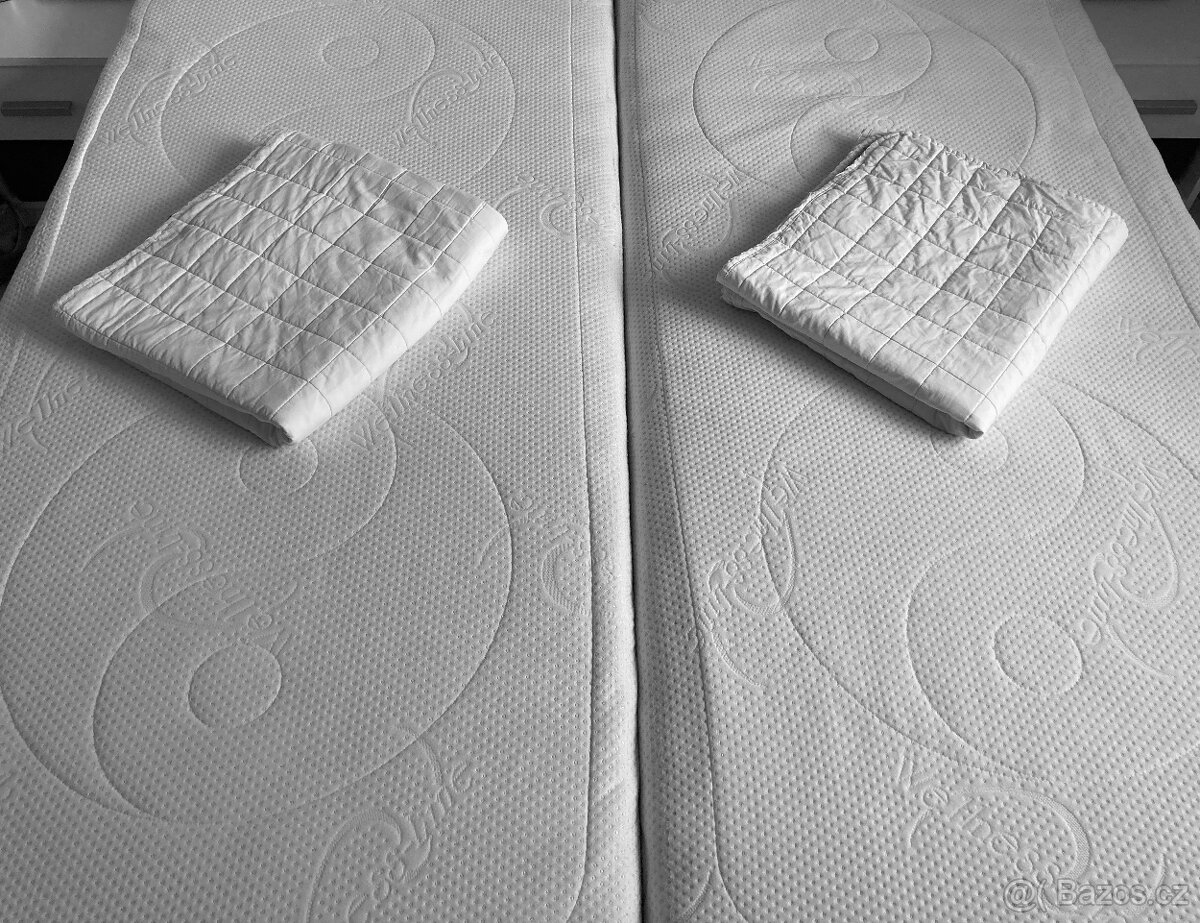 Matrace 90 x 200 cm - 2 ks + chrániče matrací