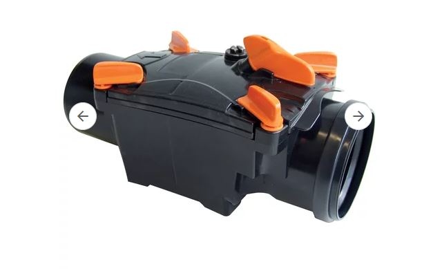 Zpětná klapka s aretací a dvěma klapkami DN125