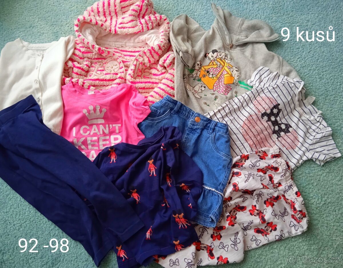 Dívčí komplet oblečení mikina legíny triko pyžamo vel. 98