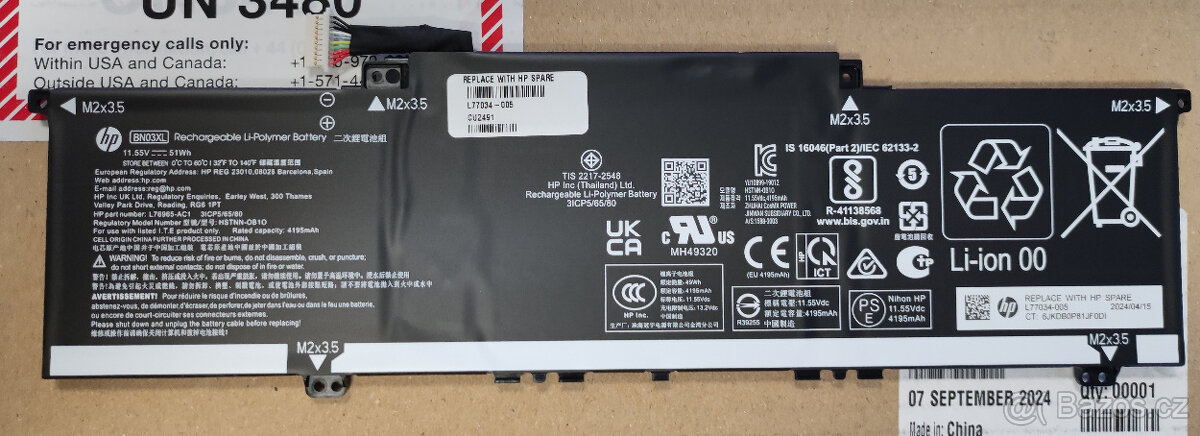 Originál baterka HP - nepoužitá BN03XL