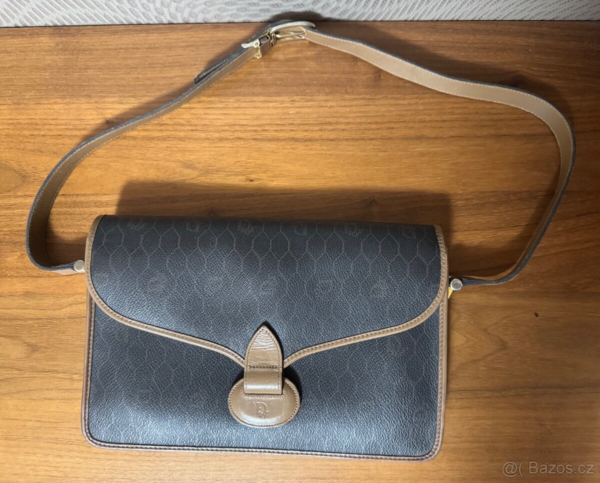 Christian Dior,Vintage Honeycomb Pattern Leather Shoulder Ba
