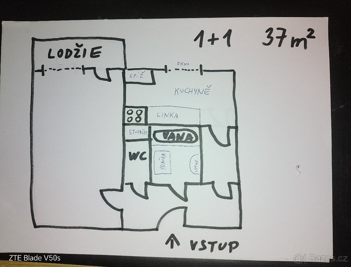 1+1 lodžie 37m2 4.p/8 Španielova