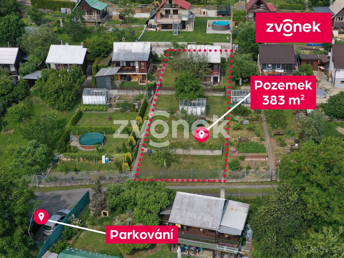 Chata Zlín - Malenovice, velká zahrada 367 m2, skleník