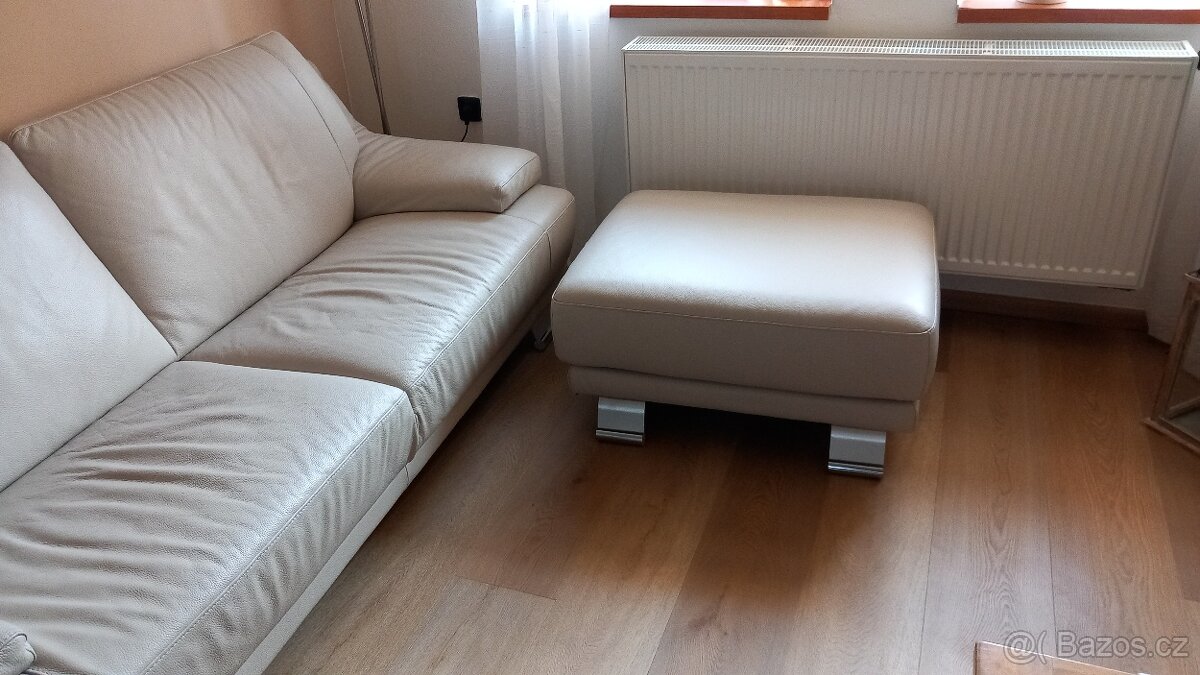 Kožená sedačka Celina Home  +   Taburet