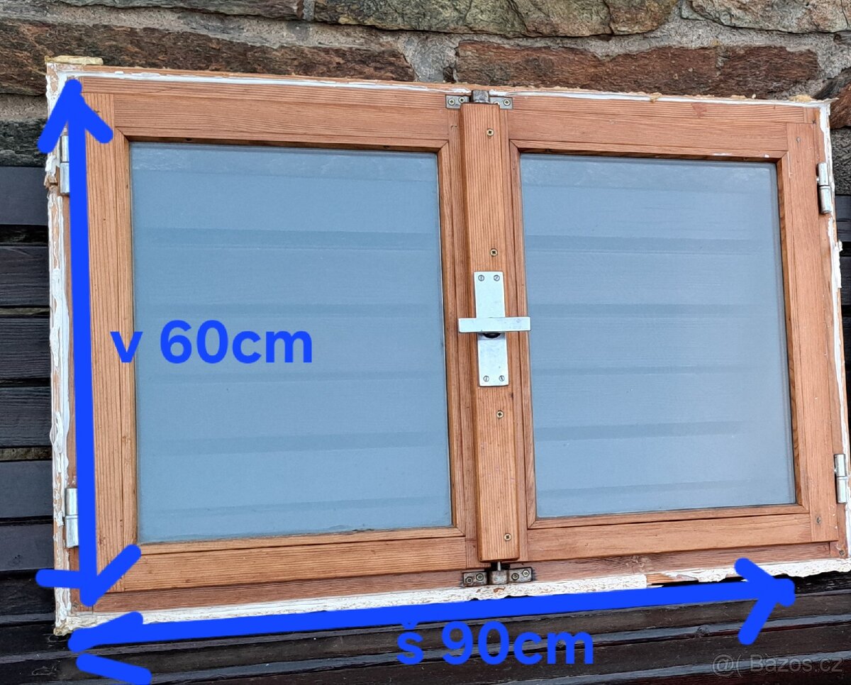 Dřevěná okna 90x60 4ks