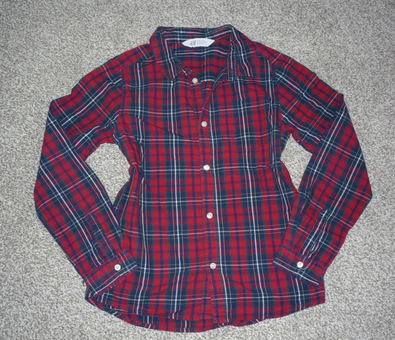 Koskovaná červená košile vel 134-140 zn. H&M