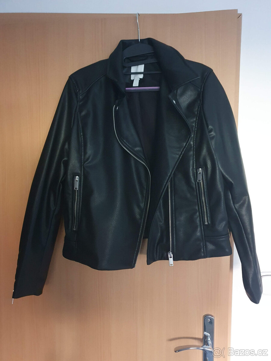 H&M Dámská černá koženková bunda vel. 40 nová