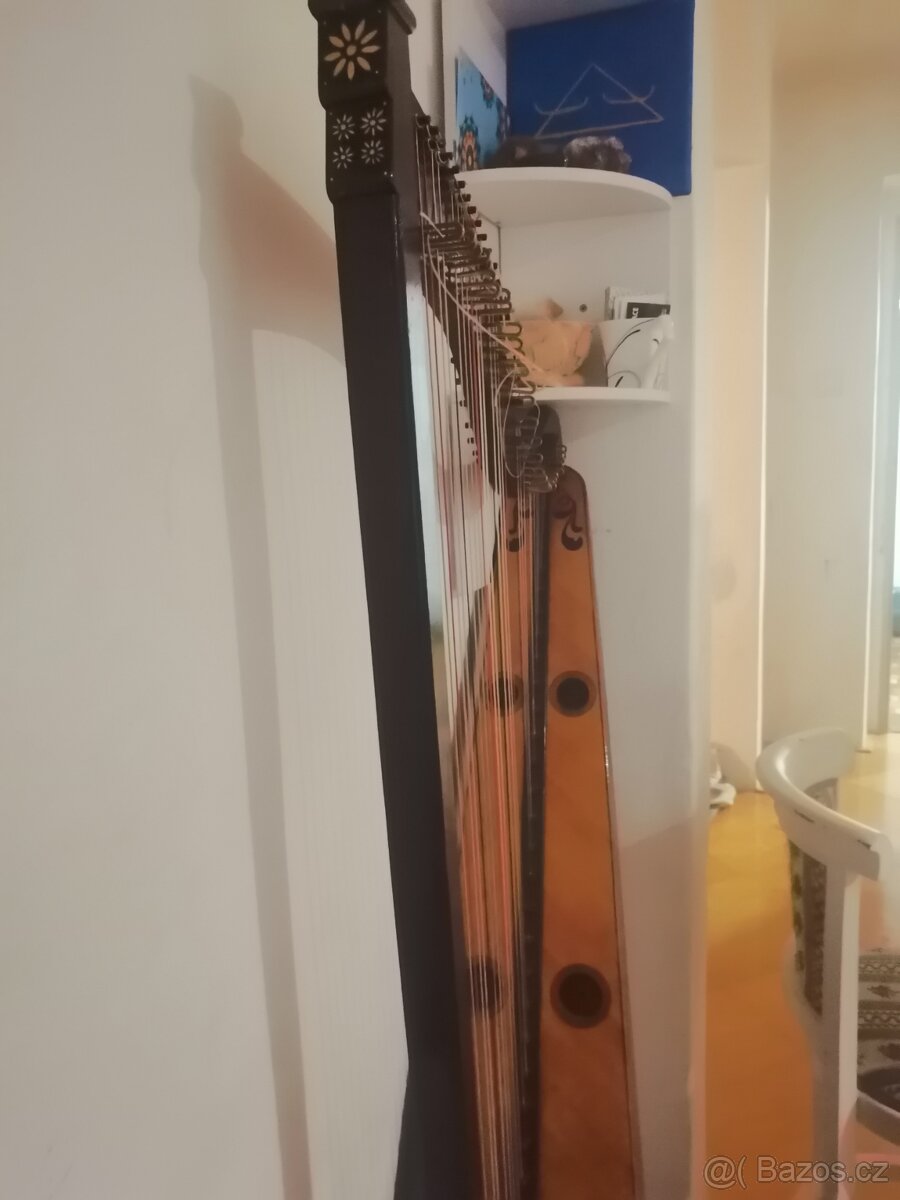 Harfa - staročeská háčková harfa originál