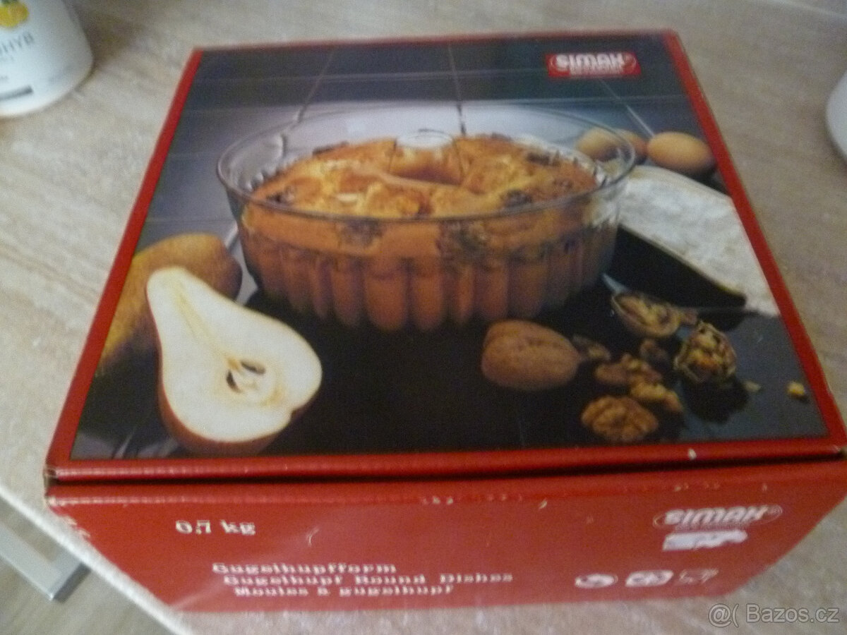 Nová skleněná forma na bábovku SIMAX a smaltovaná forma