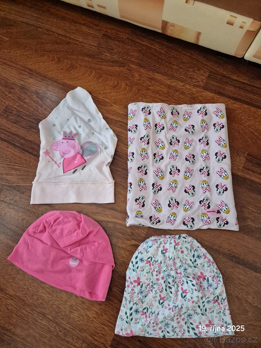 Šátek+nákrčník+2x čepice