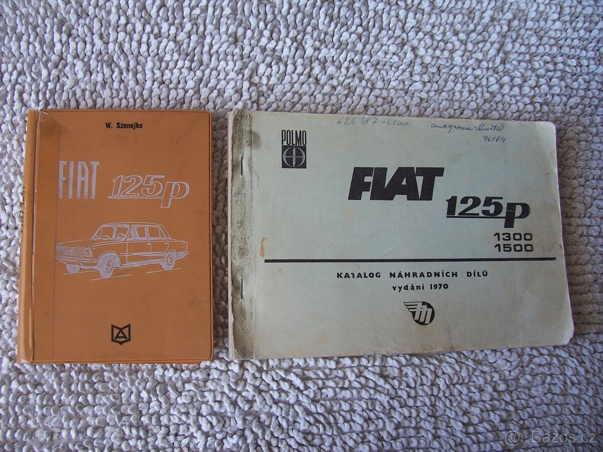 Fiat 125P-katalog ND,montážní příručka.