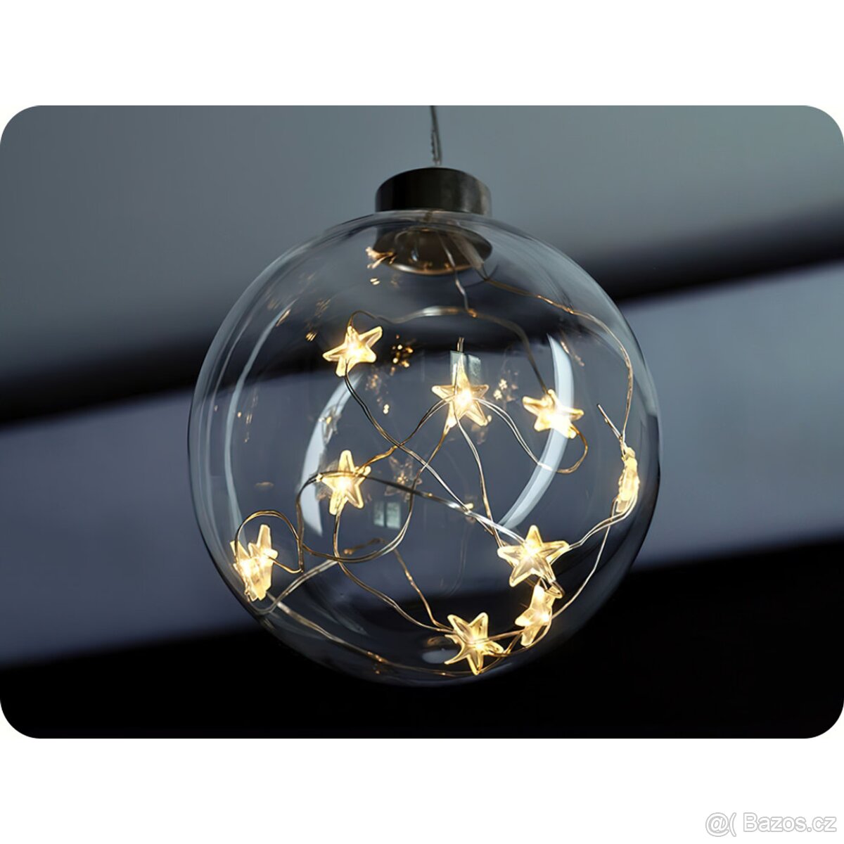 Vánoční koule skleněná 10LED (3x)